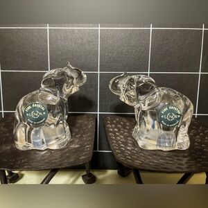 Gift it! Sale! Lenox Clear Crystal Elephant Pair